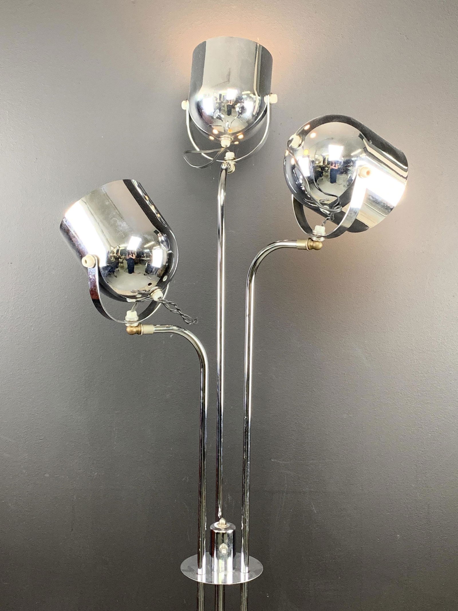 Mid Century Chrome 3 Head Floor Lamp Reggiani (1 of 4)