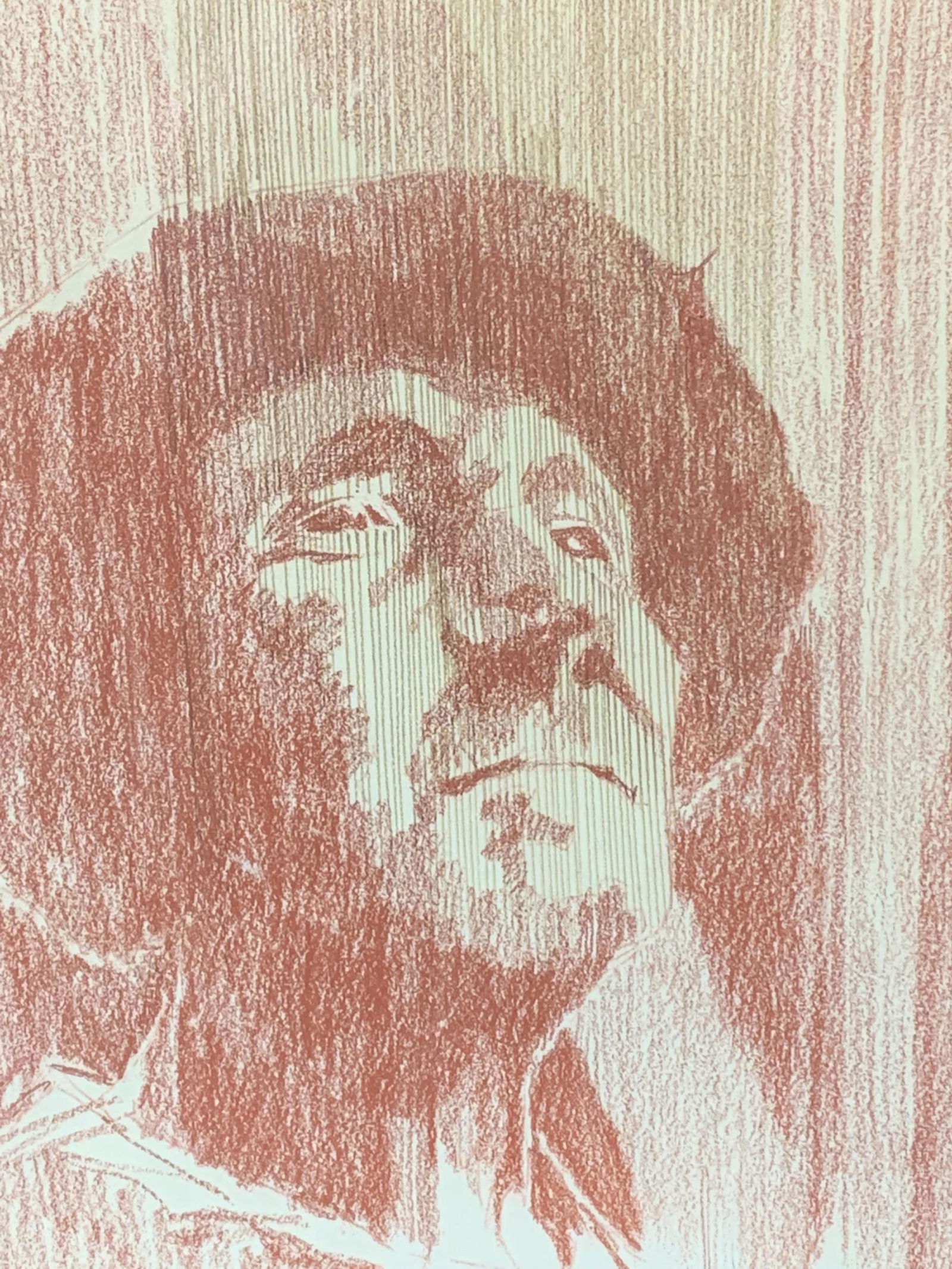 Mid Century Unsigned Portrait Conte On Paper (1 of 3)