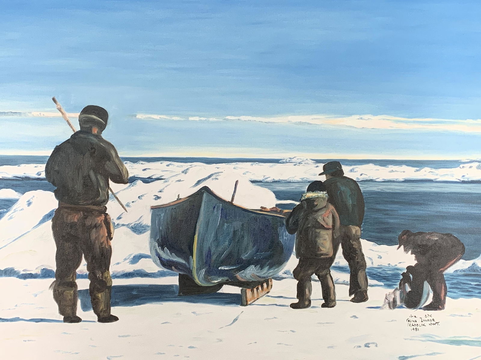 Celina Lyyiraq 1981 Oil on Canvas, Winter Scene (1 of 6)