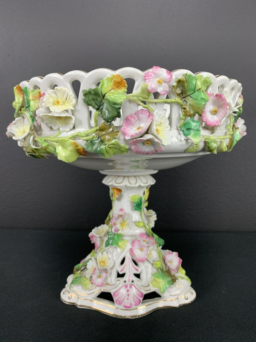 Antique Porcelain Footed Compote, Dresden (1 of 7)