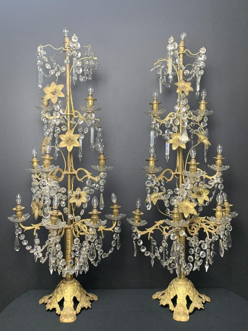 Pair Ecclesiastical Electric Crystal Candelabras (1 of 8)