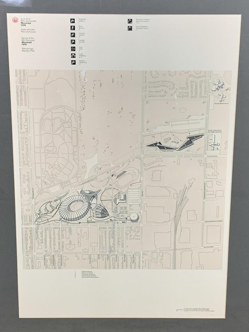 1972 Montreal 1976 Olympic Map, Rolph-mcnally: 1972 Montreal 1976 Olympic Map, Rolph-mcnally. Framed, Measures 32" H X 24" W.