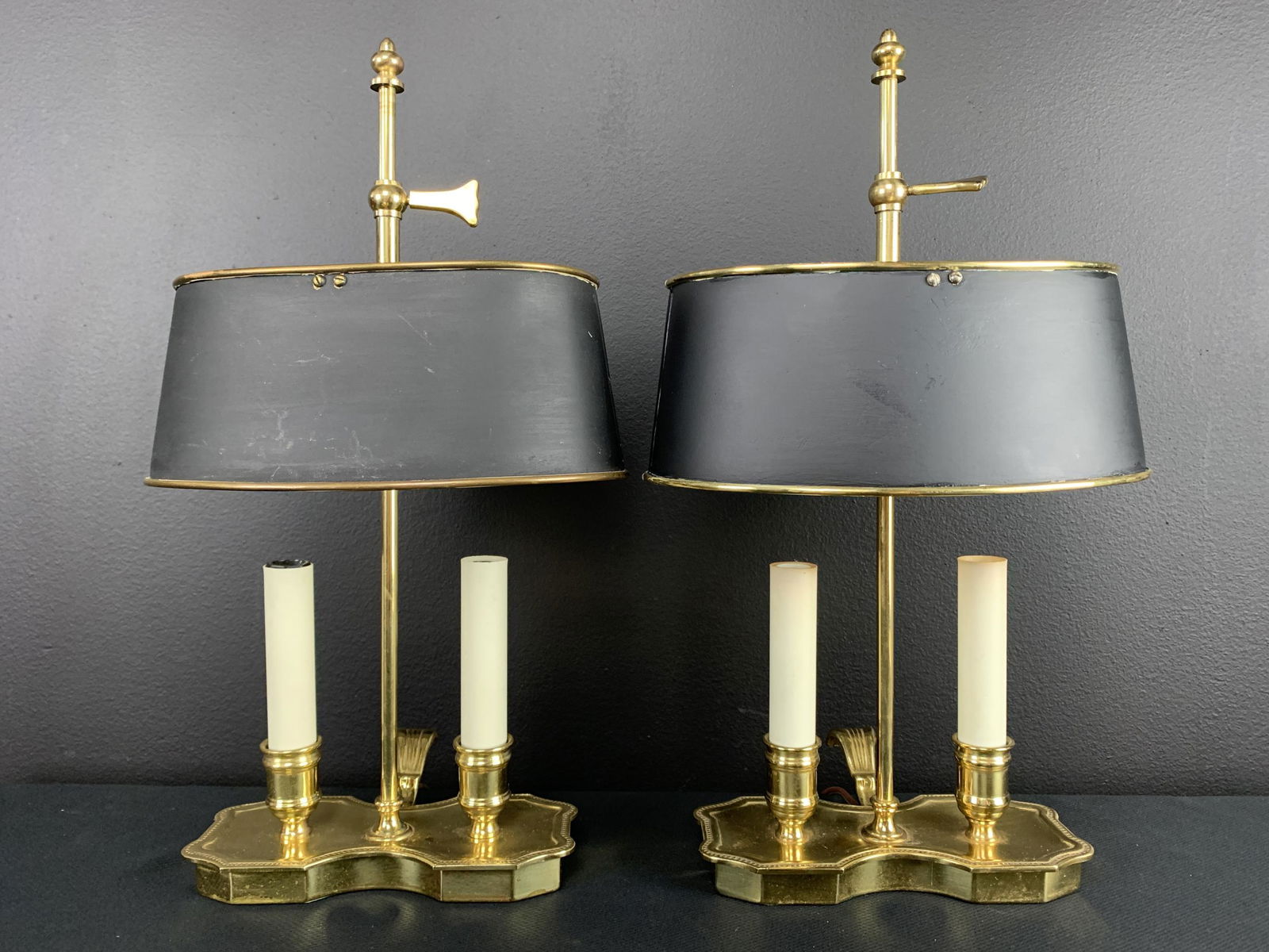 Pair Of Small Brass Bouillotte Lamps (1 of 6)