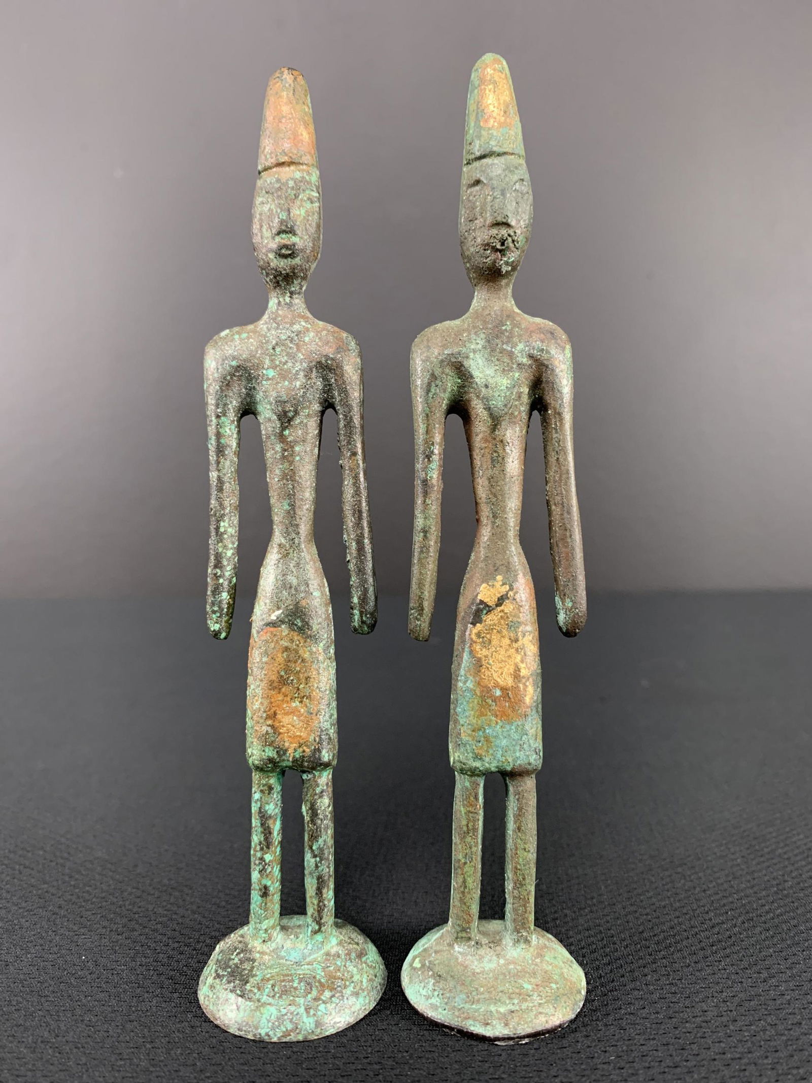 Lot Of 2 Middle Eastern Bronze Gilt Votive Figures (1 of 7)