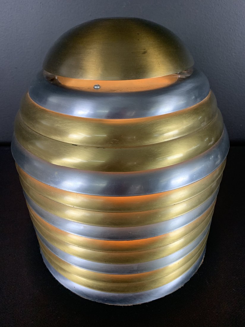 Rare Saturno Table Lamp Kazuo Motozawa Germany: 1970s Saturno Table Lamp By Kazuo Motozawa For Staff Germany, Brass And Chrome Rings, 12 Inches High By 10 Inches In Diameter