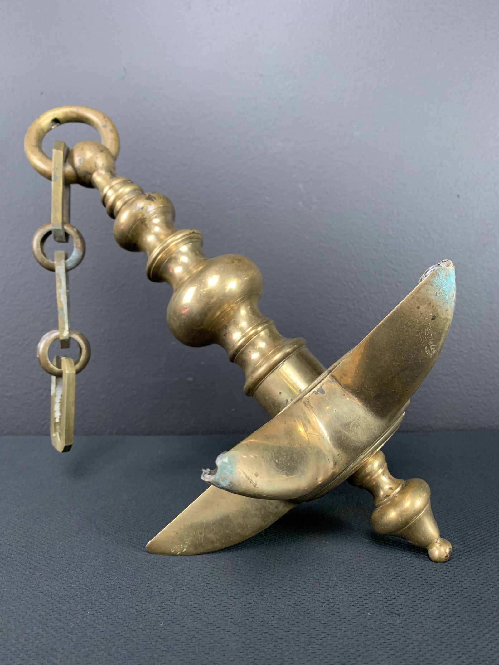 Antique Brass Sabbath Synagogue Hanging Oil Lamp (1 of 6)