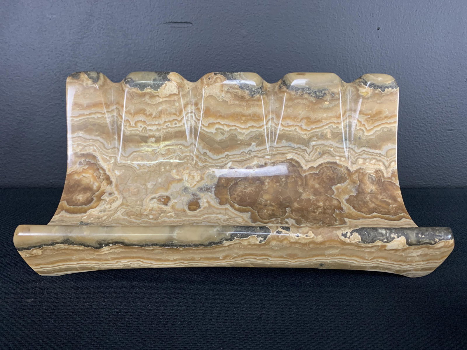Italian Carved Onyx Pipe Stand (1 of 7)