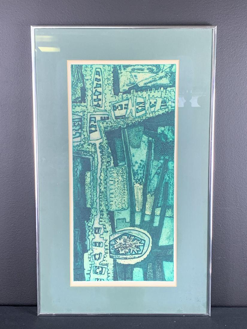 Shirley Wales Abstract Colored Print, 1950s (1 of 5)