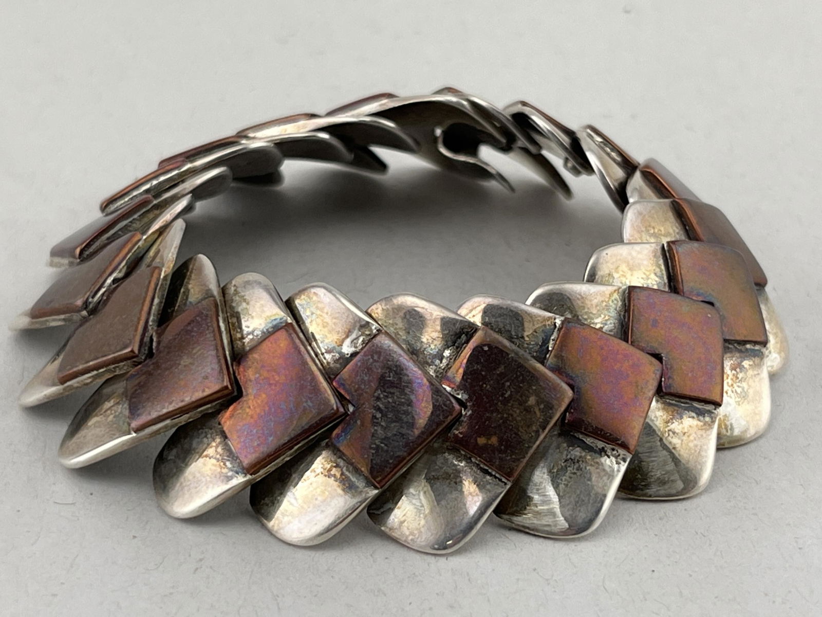 Vintage Sterling & Copper Hector Aguilar Bracelet (1 of 5)