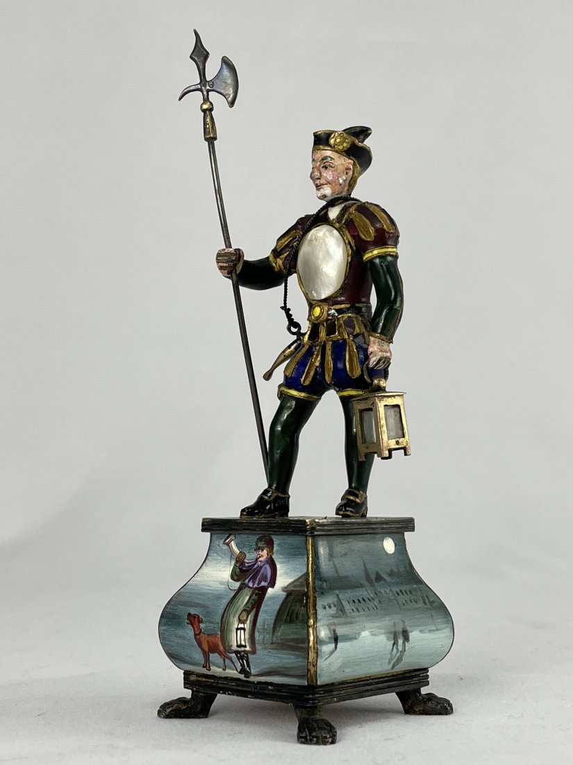 Rare Austrian Vienna Silver Enamel Pearl Figure (1 of 15)