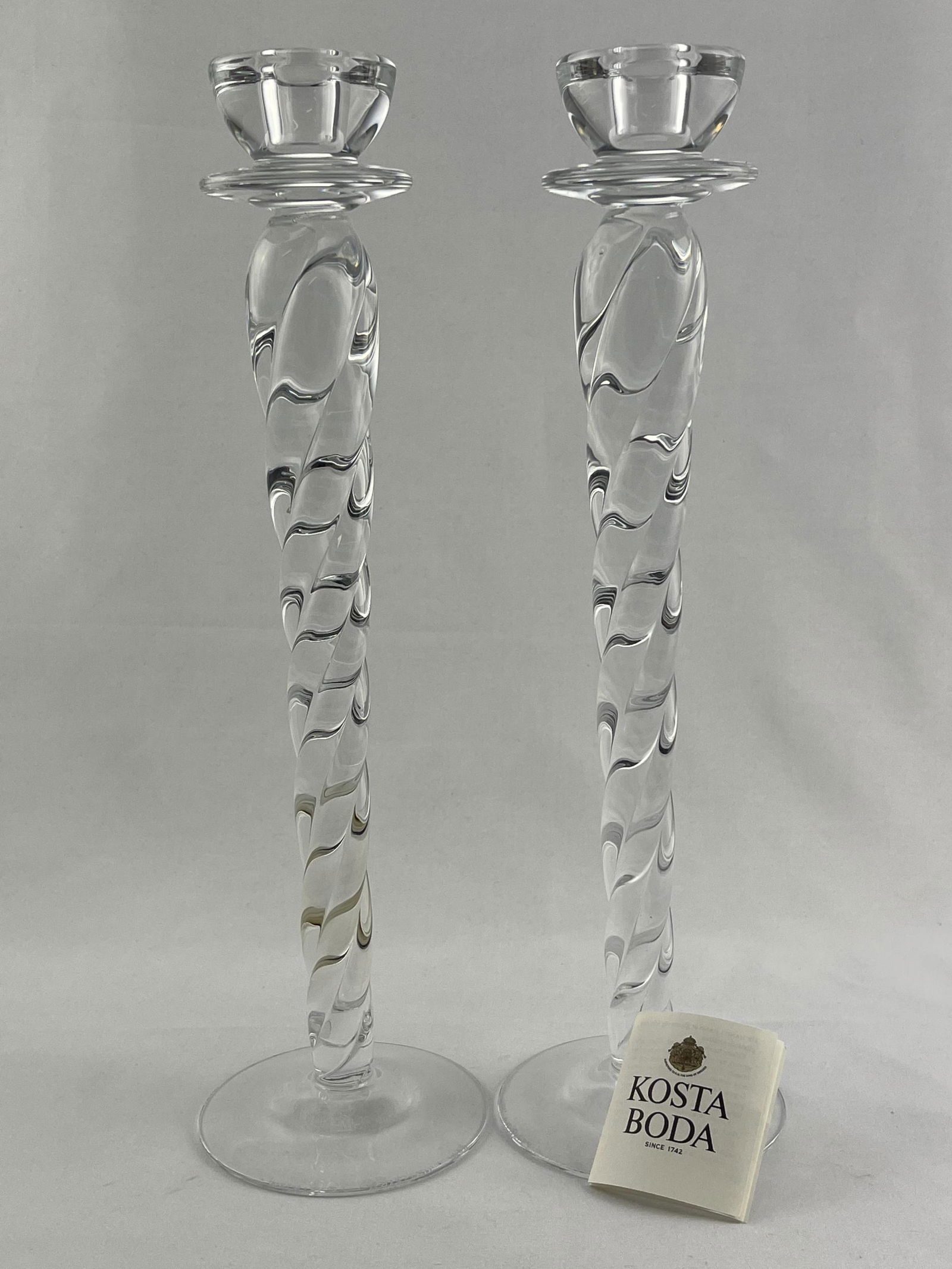 Pair Kosta Boda Cypress Candlesticks Ann Wahlstrom (1 of 7)