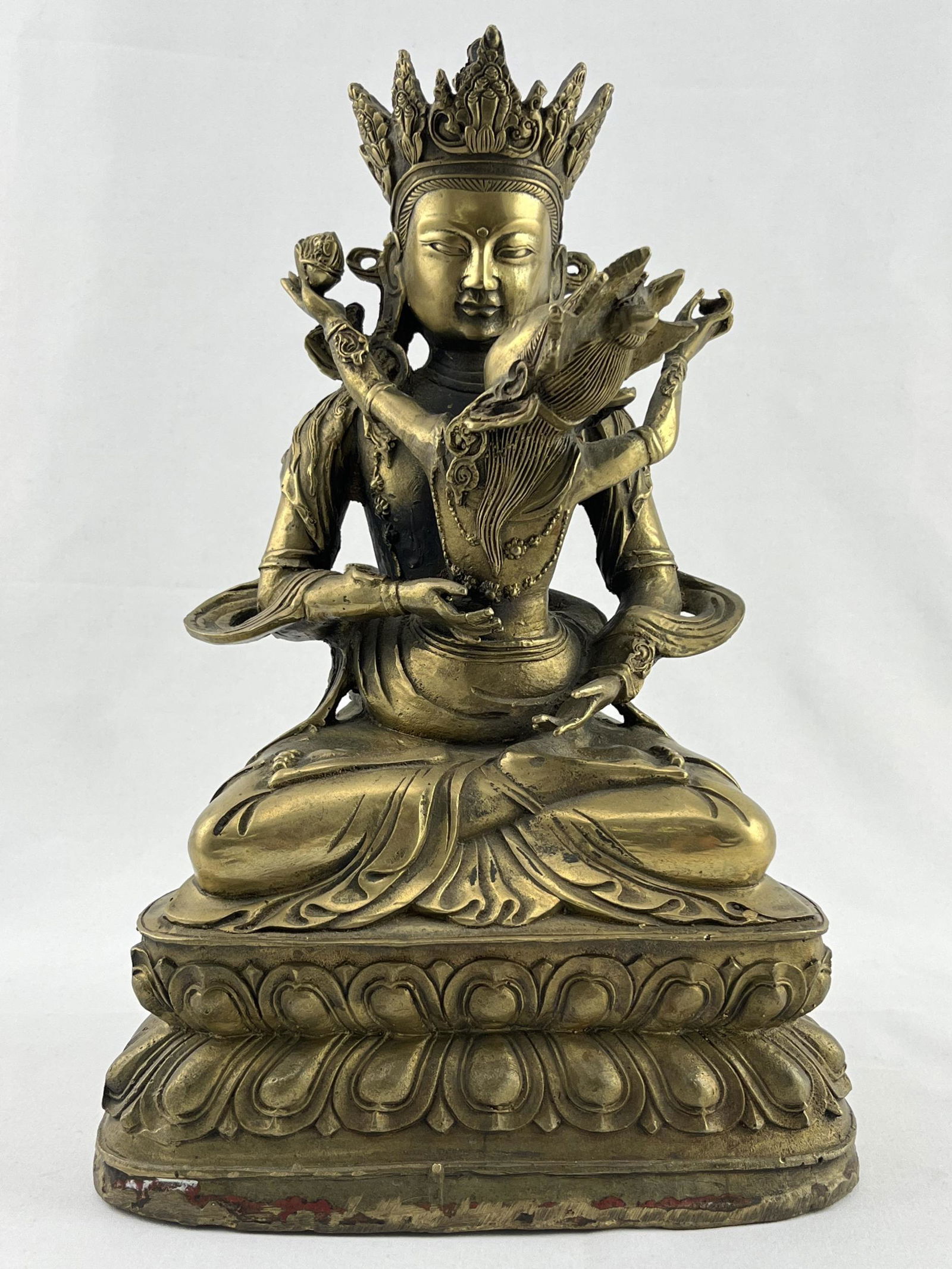 Tibetan Bronze Sculpture Tara Holding Child Buddha (1 of 10)