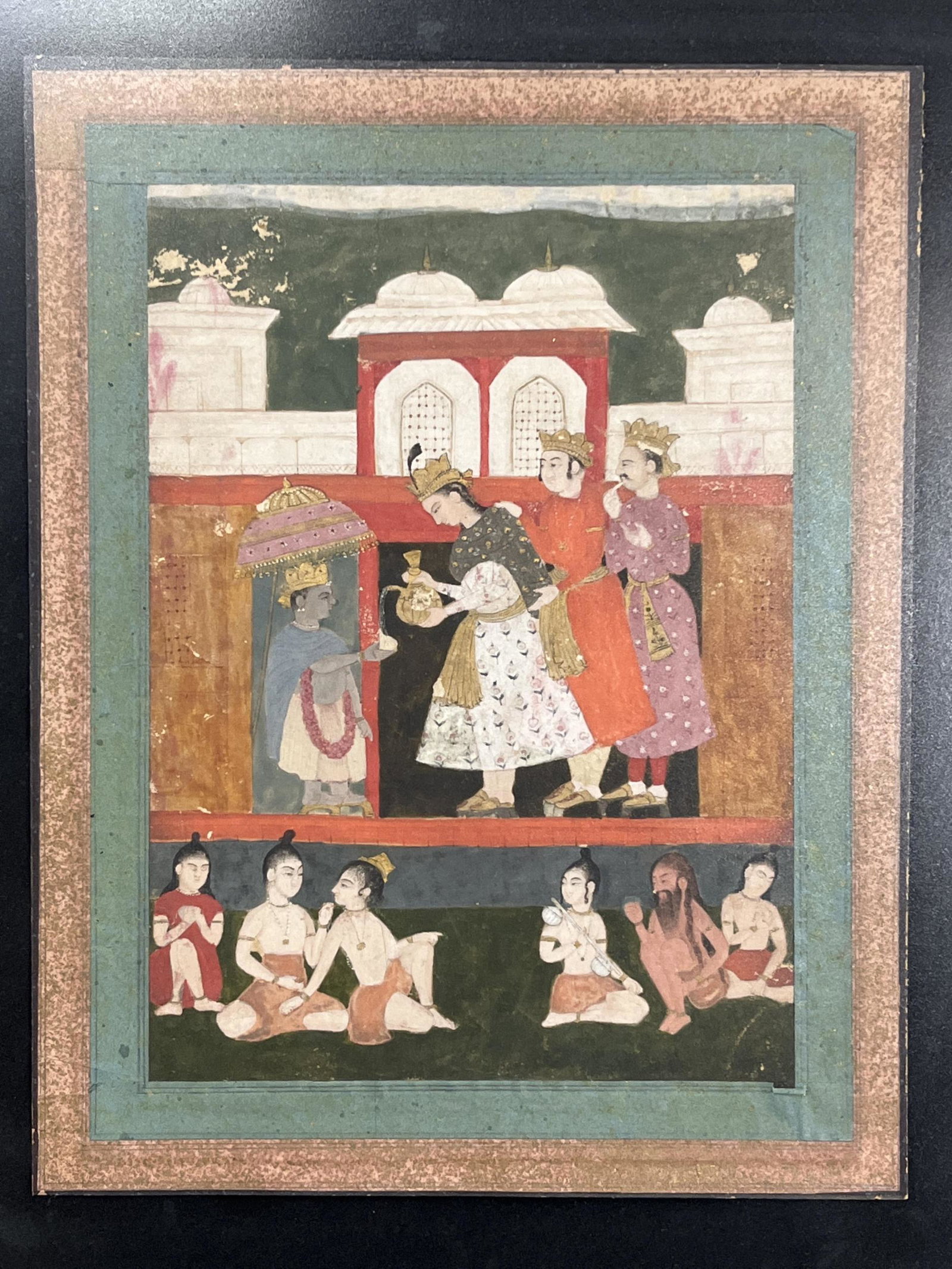Mughal 19th C. Watercolor Offering To The Poor: Mughal 19th C. Watercolor Offering To The Poor. 12 x 9 inches