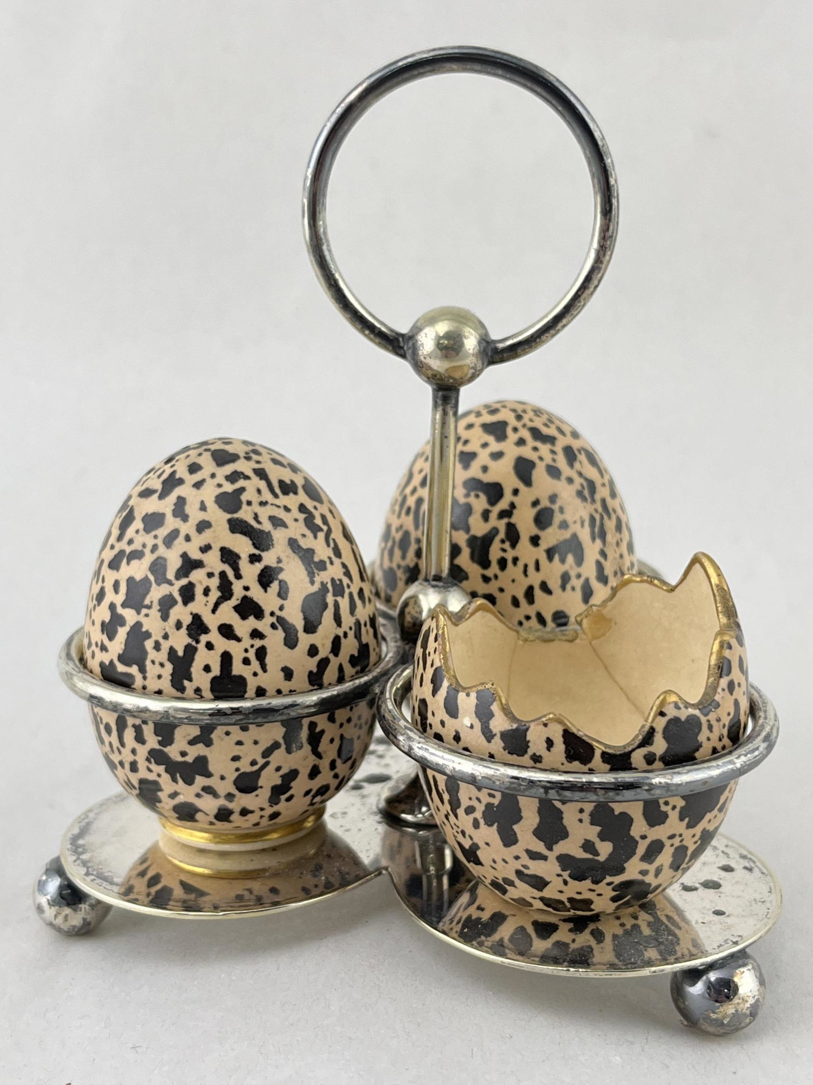19th C Macintyre Pottery Speckled Egg Salt Pepper (1 of 9)