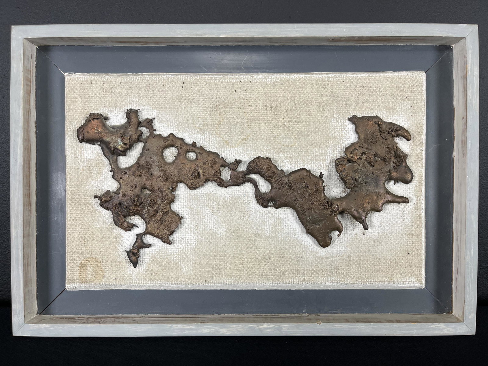 Brutalist Bronze Abstract Sculpture, Framed (1 of 4)