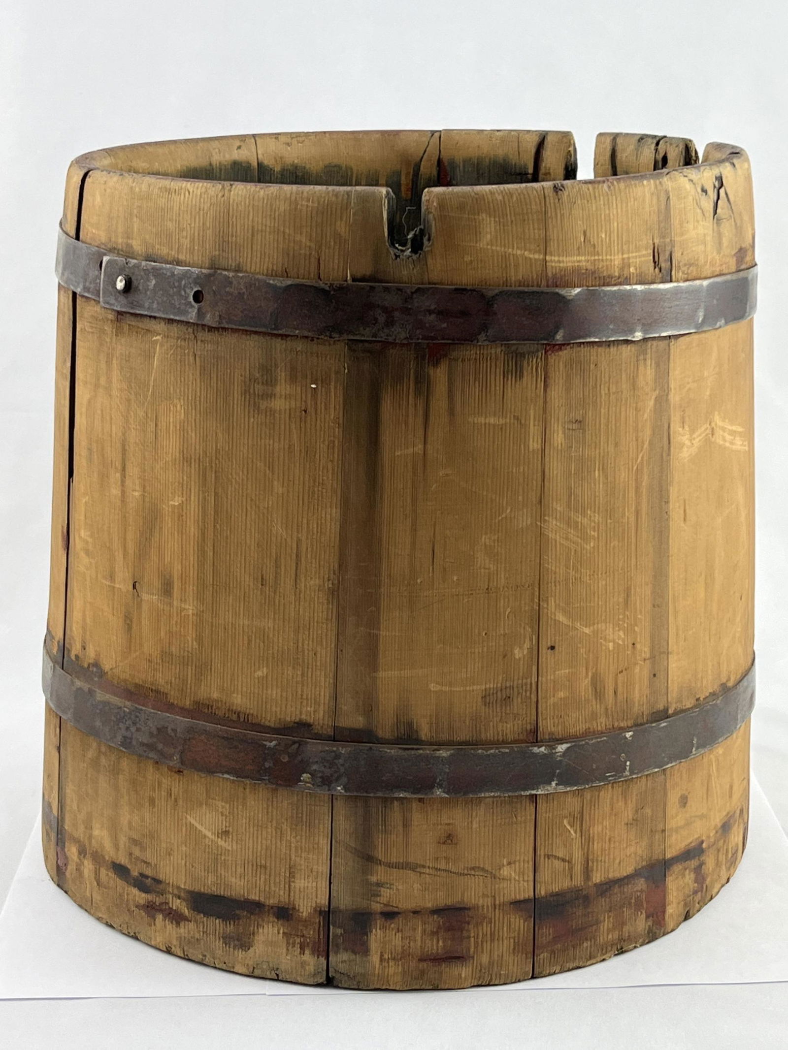 Small Antique Coopered Barrel Cache Pot (1 of 7)