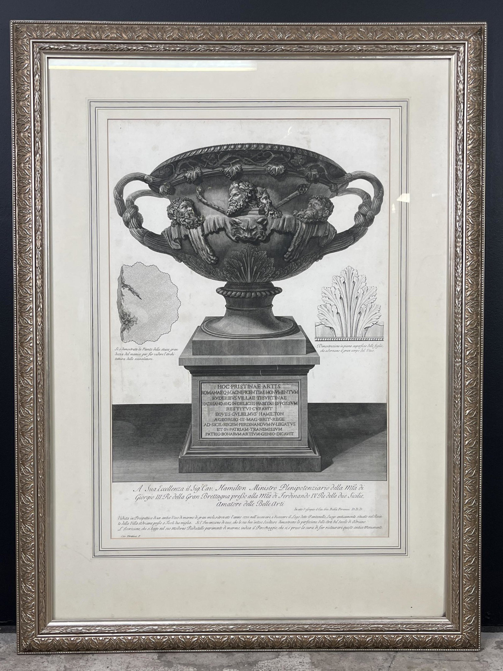 18thC Giovanni Battista Piranesi Warwick Vase Engraving (1 of 7)
