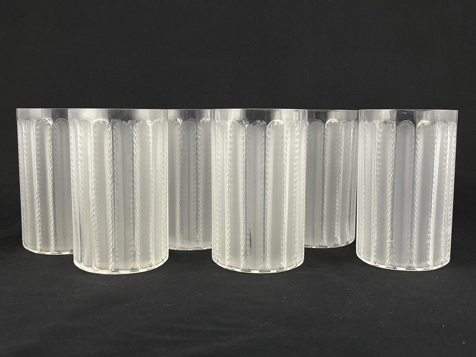 Set of 6 Lalique France Art Deco JAFFA Tumblers (1 of 6)