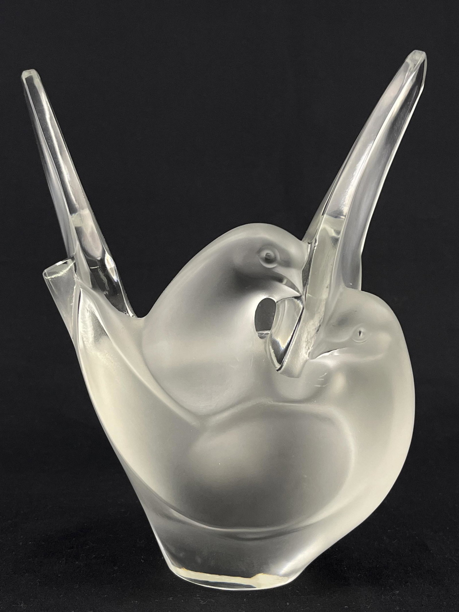 Signed Lalique France Sylvie Two Doves Vase (1 of 7)