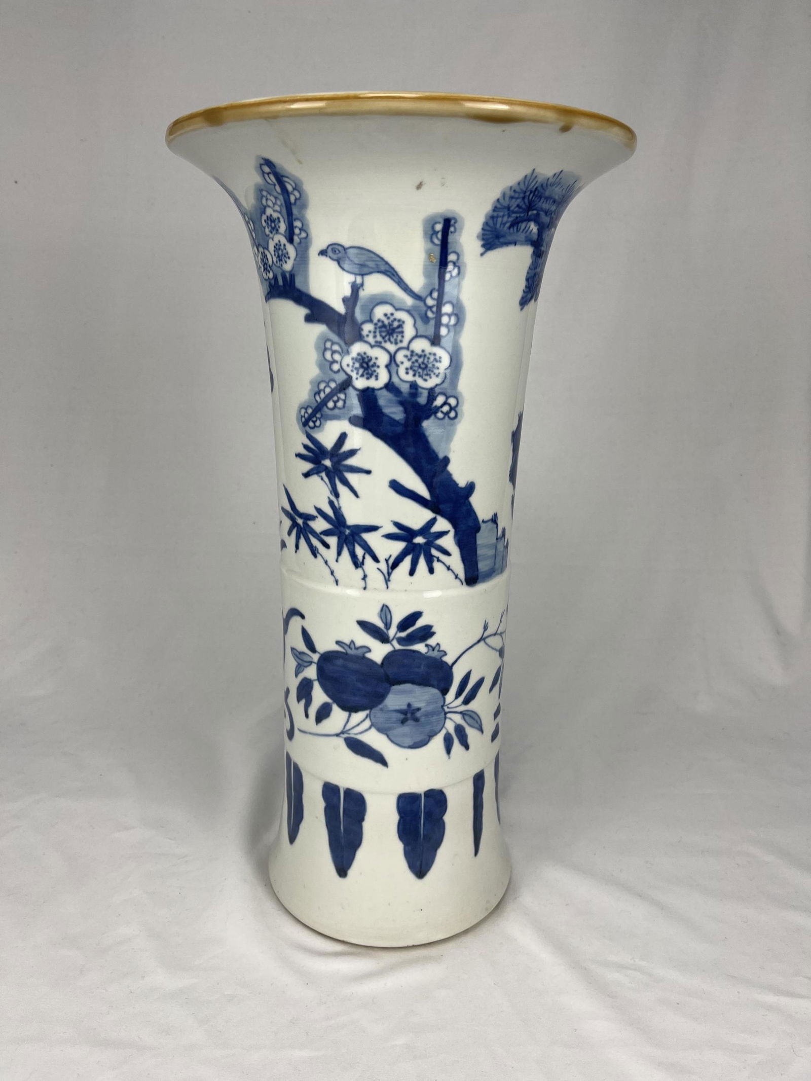 Large Chinese Blue and White Beaker Vase (1 of 4)
