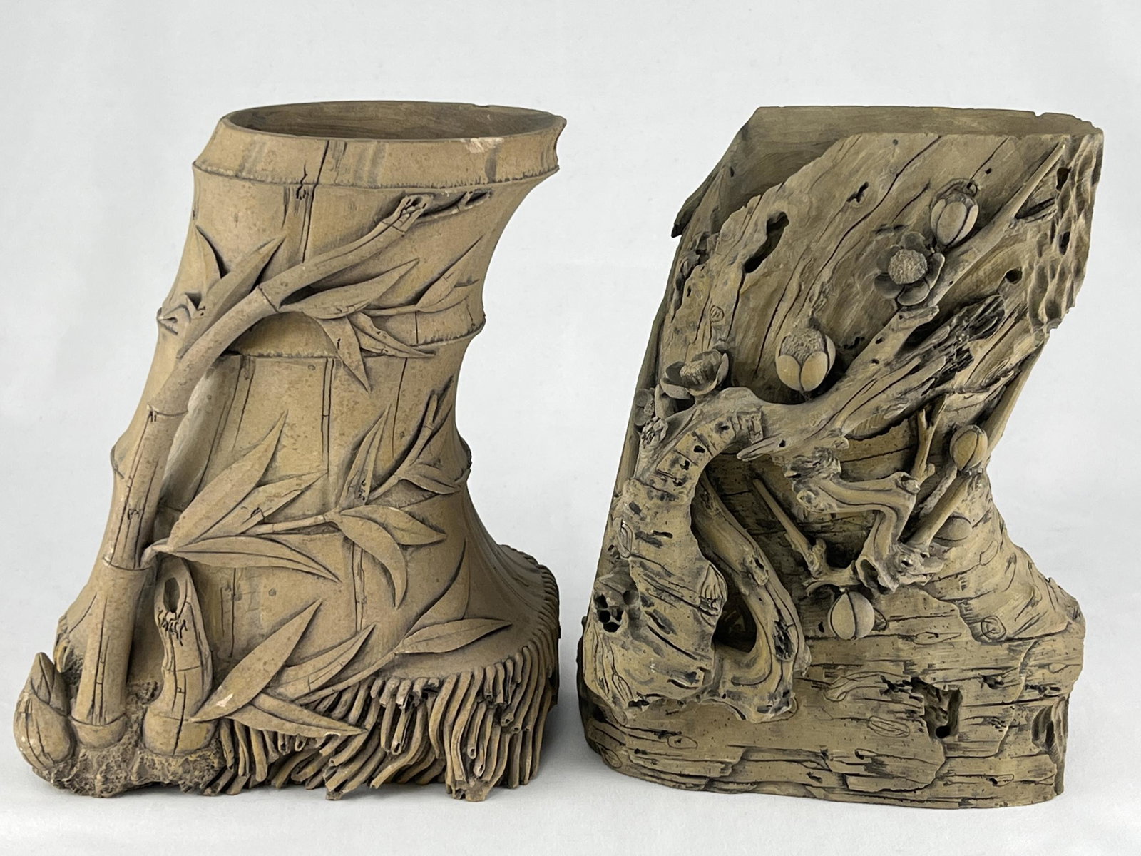Lot Of 2 Signed Chinese Stoneware Vases (1 of 13)