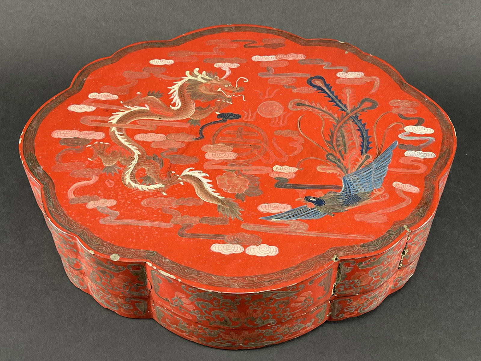 Antique Chinese Red Lacquer Garment Box (1 of 9)