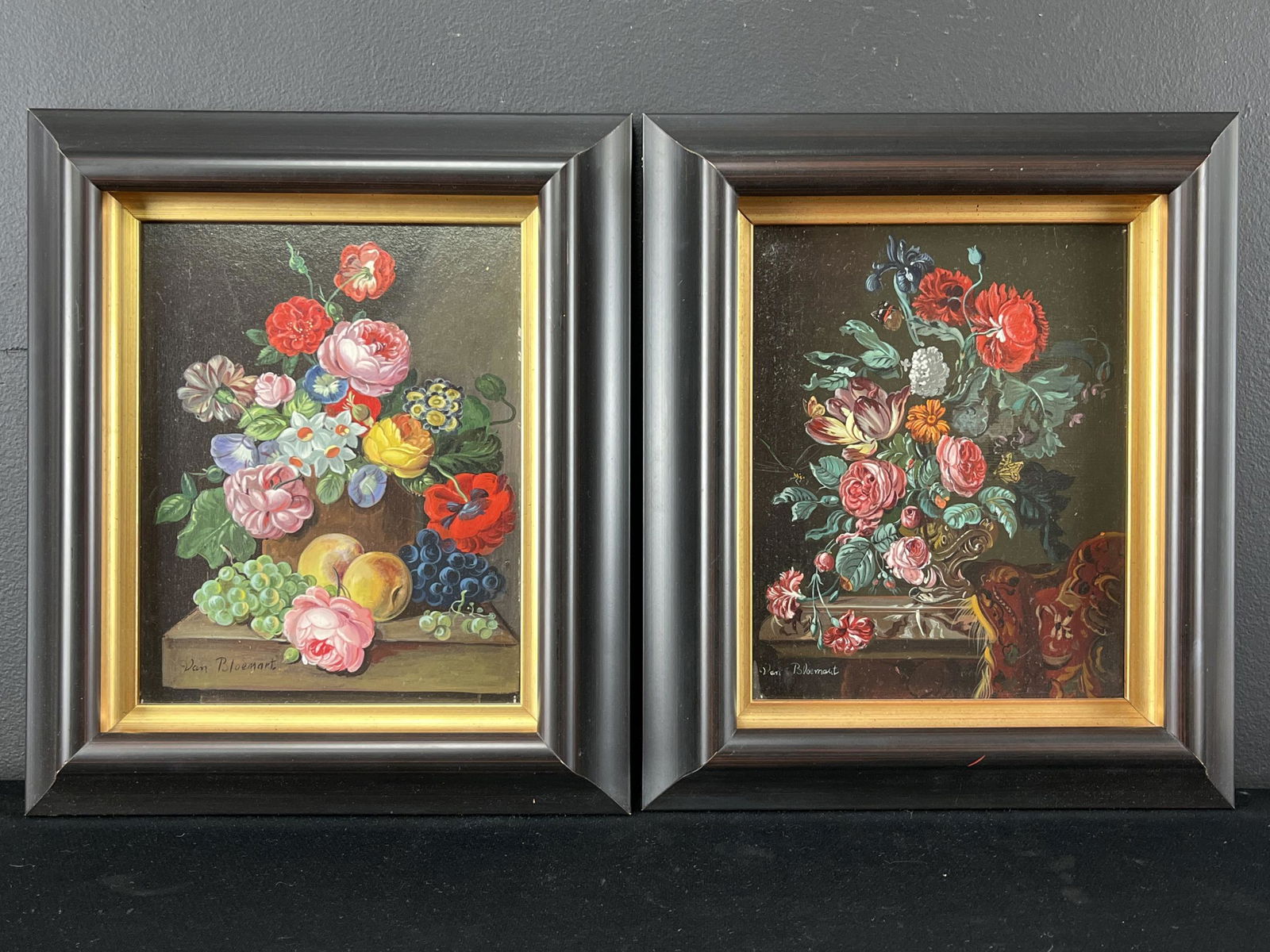 Pair 20th C European School Oil on Board, Flowers (1 of 7)