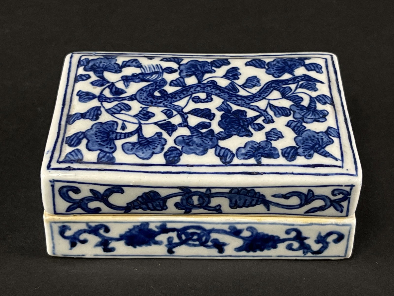 Antique Chinese Blue & White Dragon Box (1 of 7)