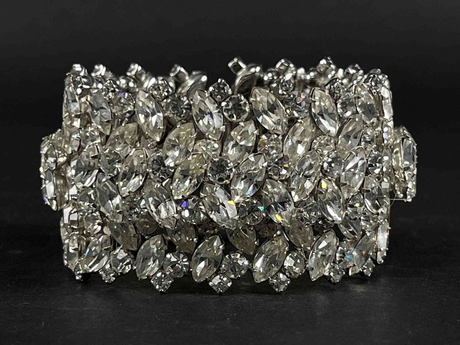Vintage Sherman Rhinestone Cuff Bracelet (1 of 5)