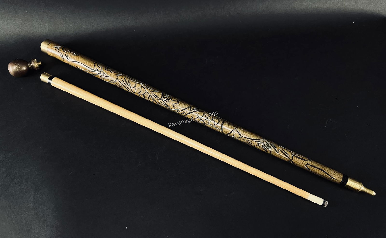 Vintage Billiards Travel Pool Cue Tiki Cane Stick (1 of 5)