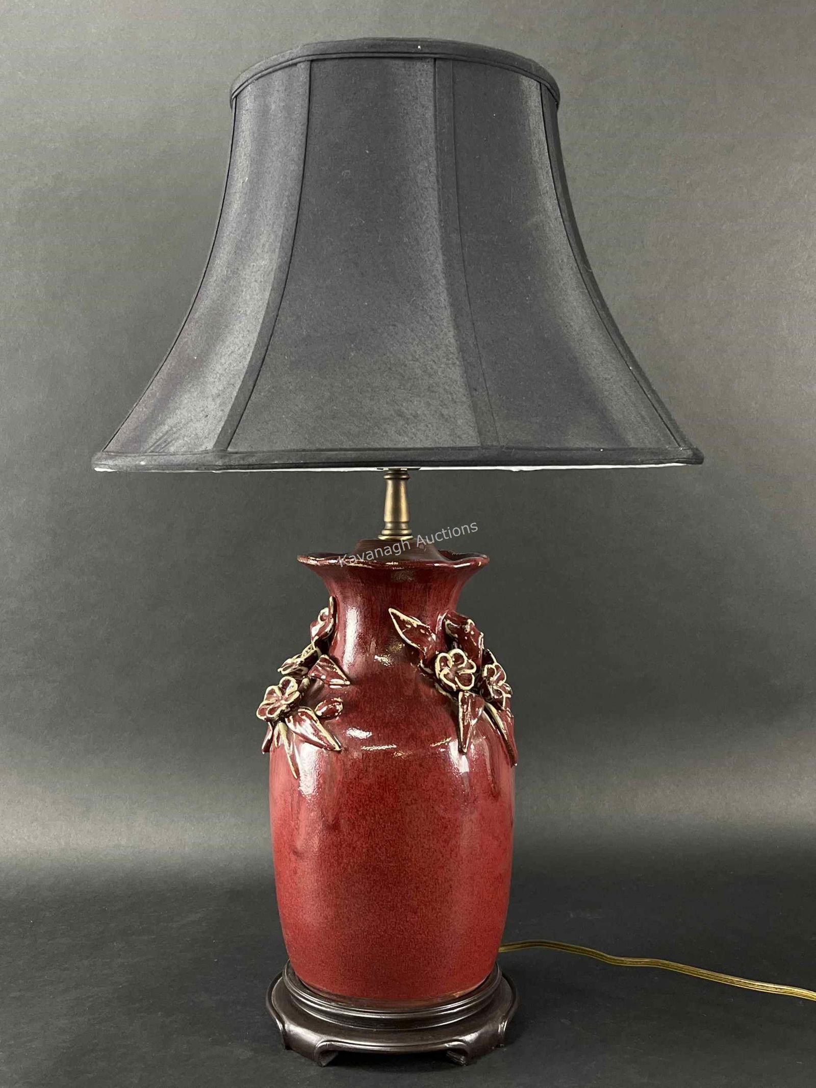 Vintage Oriental Accents Oxblood Art Pottery Lamp (1 of 10)