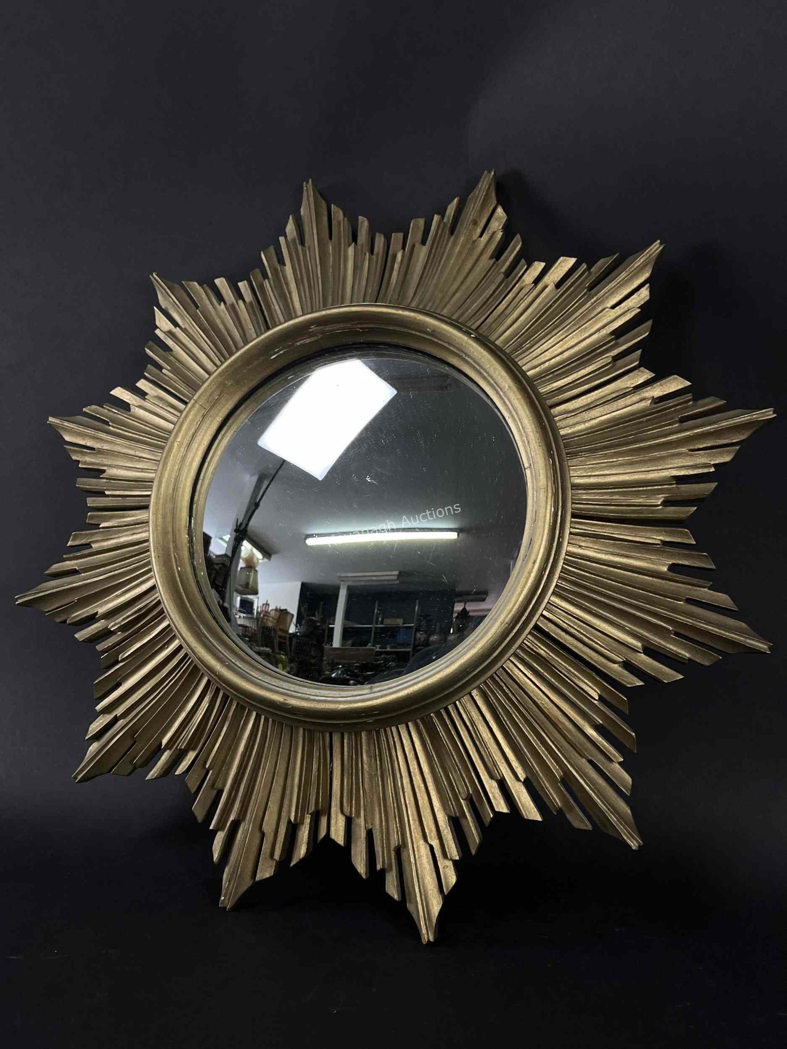 Gilt Wood Mid Century Modern Sunburst Mirror (1 of 5)