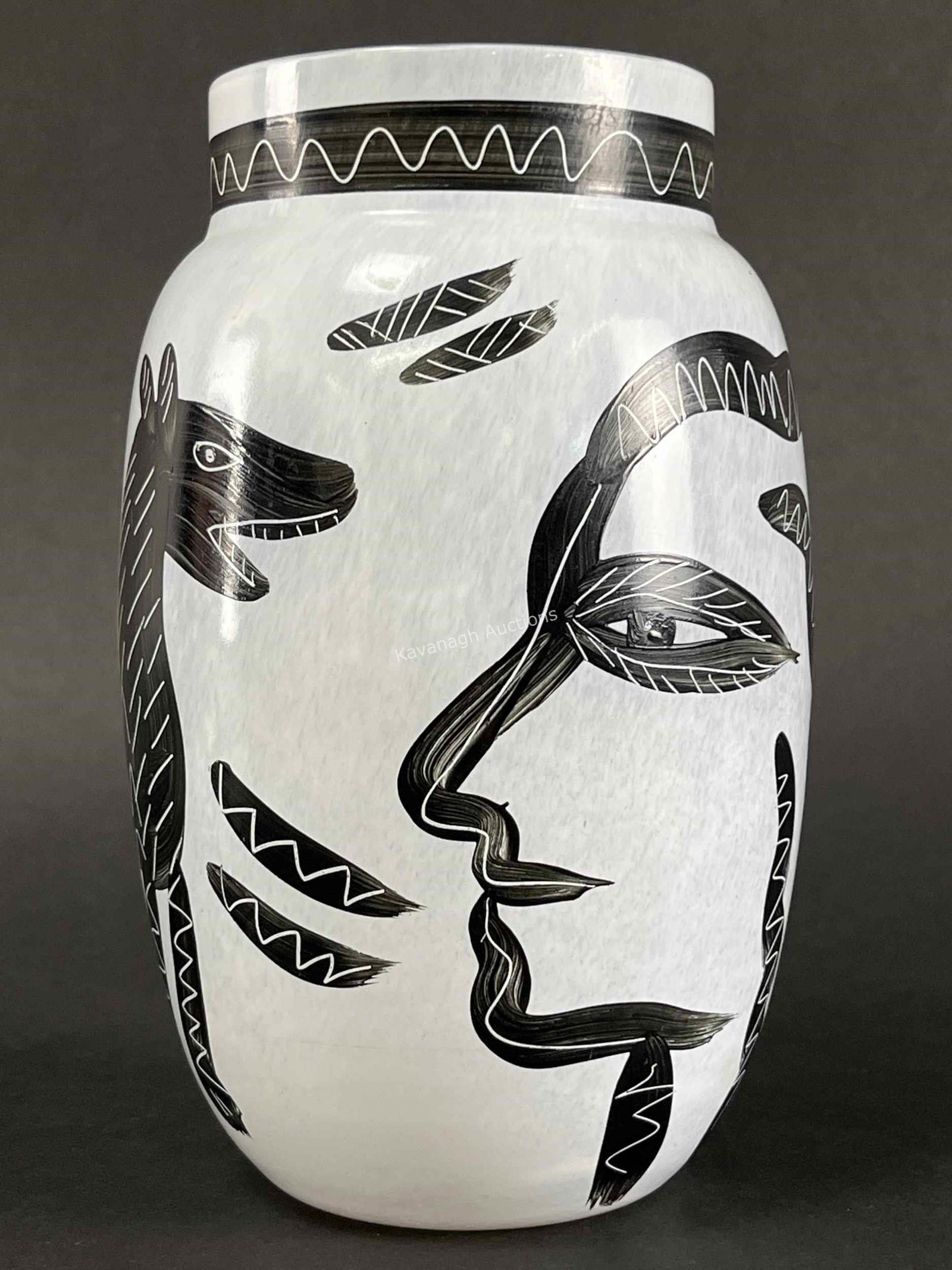 Signed Kosta Boda Caramba Vase By U. H. Vallien: Signed Kosta Boda Caramba Vase By U. H. Vallien. 8 inches H x 5 W. Signed on base and in design.