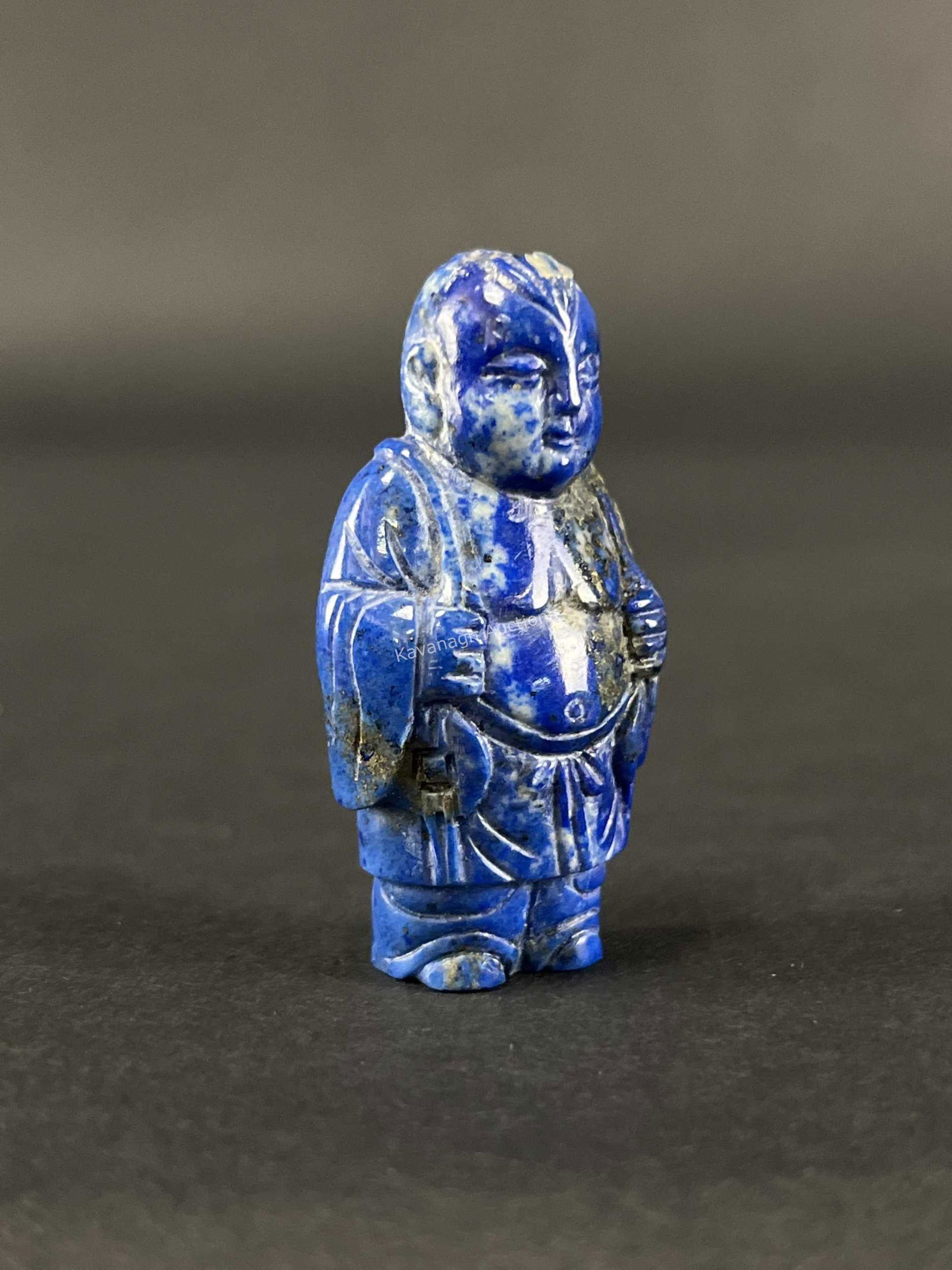 Chinese Lapis Lazuli Carved Figural Snuff Bottle (1 of 6)
