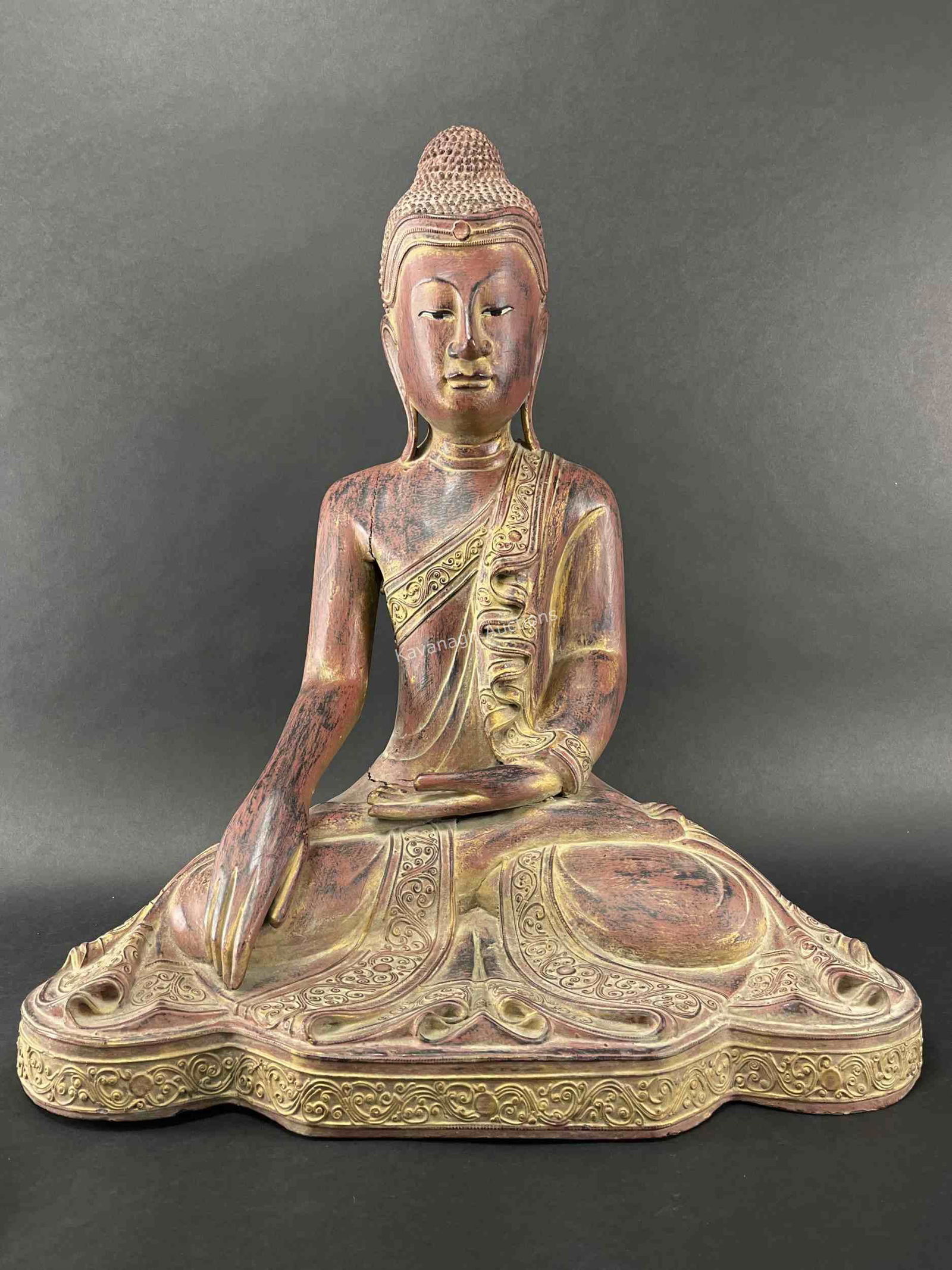 Tibetan Hand Carved Parcel Gilt Buddha (1 of 11)