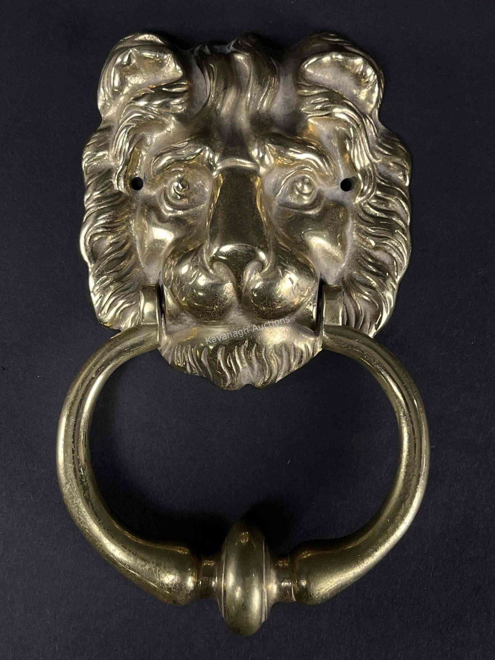 Antique Brass Lion Mask Door Knocker (1 of 6)