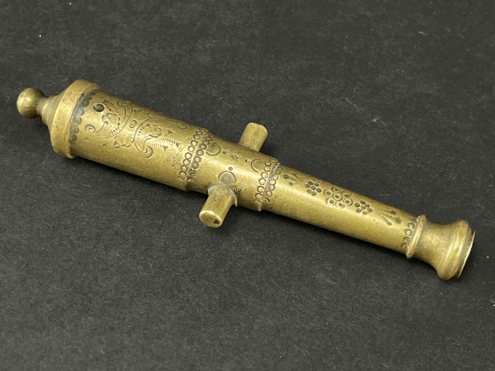 Miniature Brass Signal Cannon Etched Decoration (1 of 5)