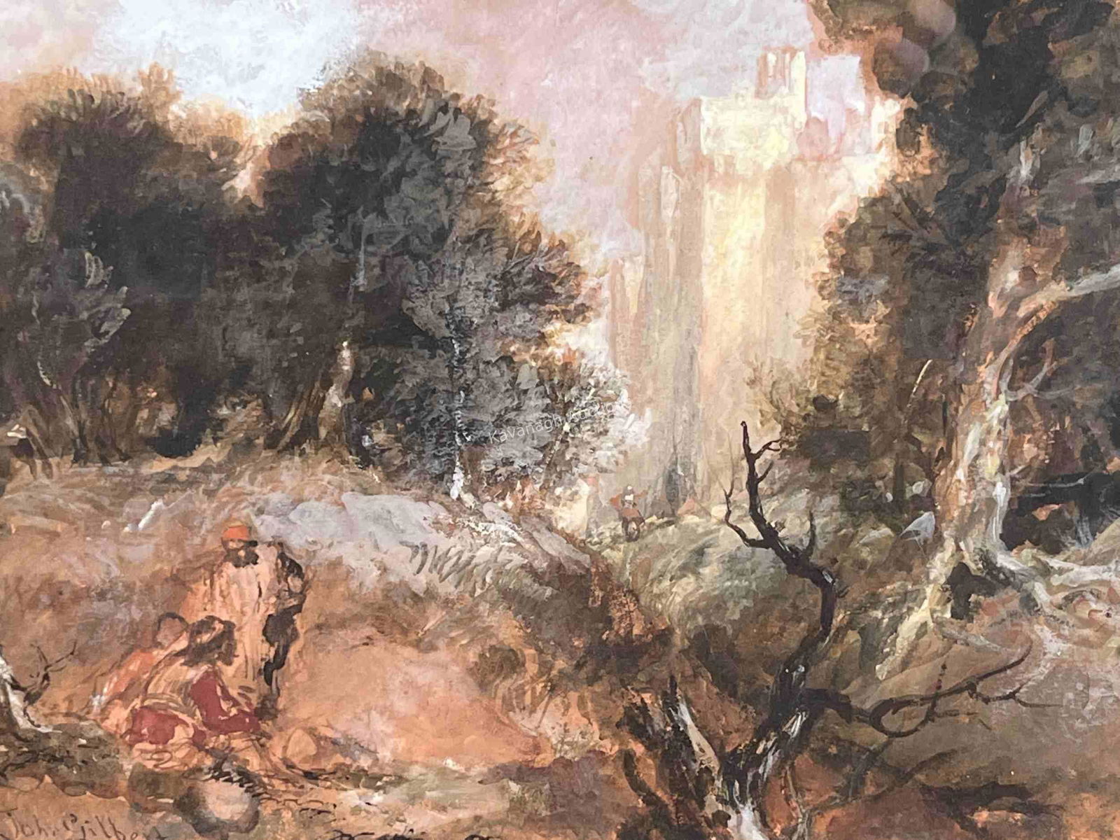 Signed John Gilbert, Watercolour, Bodiam Castle (1 of 6)