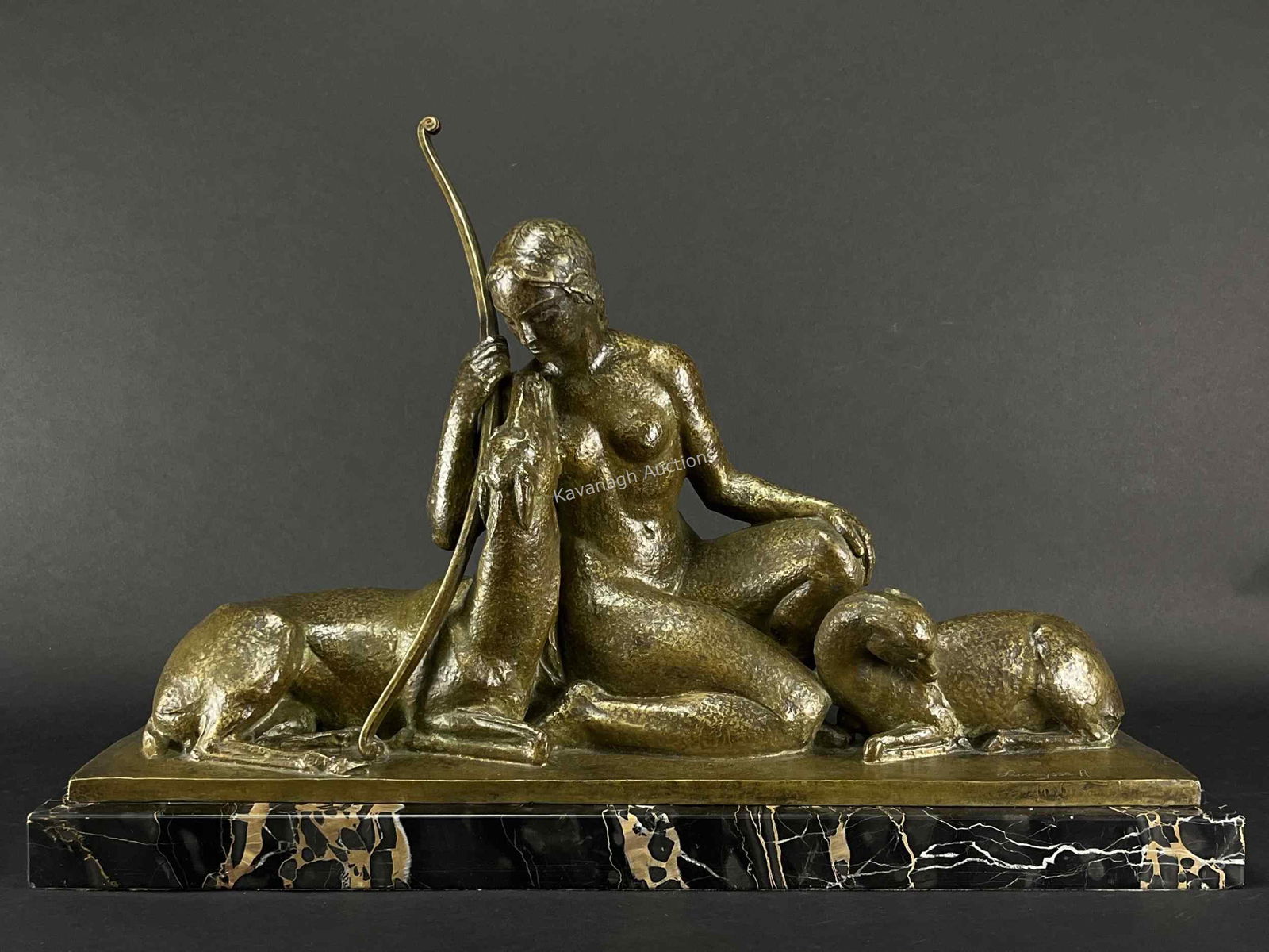 Art Deco Bronze Andre Lavaysse Goddess of the Hunt (1 of 16)