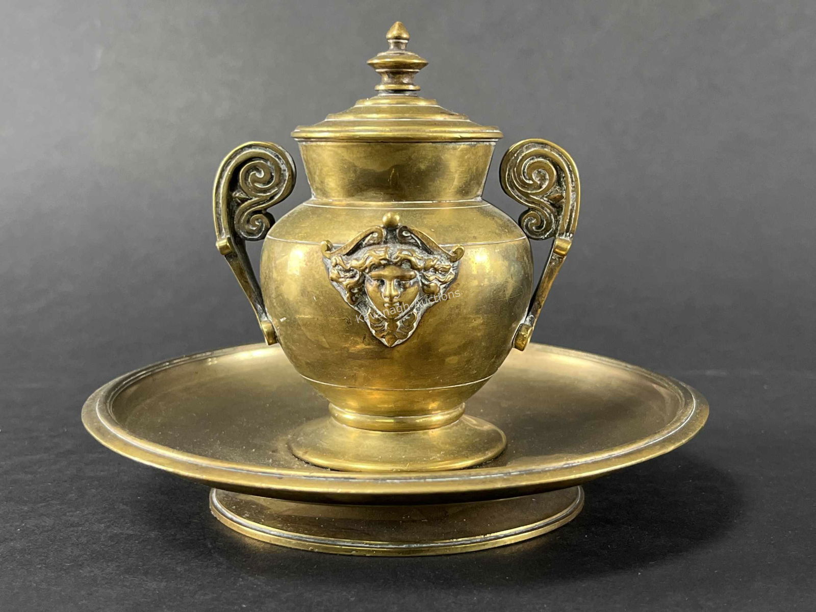 Antique French Bronze Empire Art Nouveau Inkwell (1 of 7)