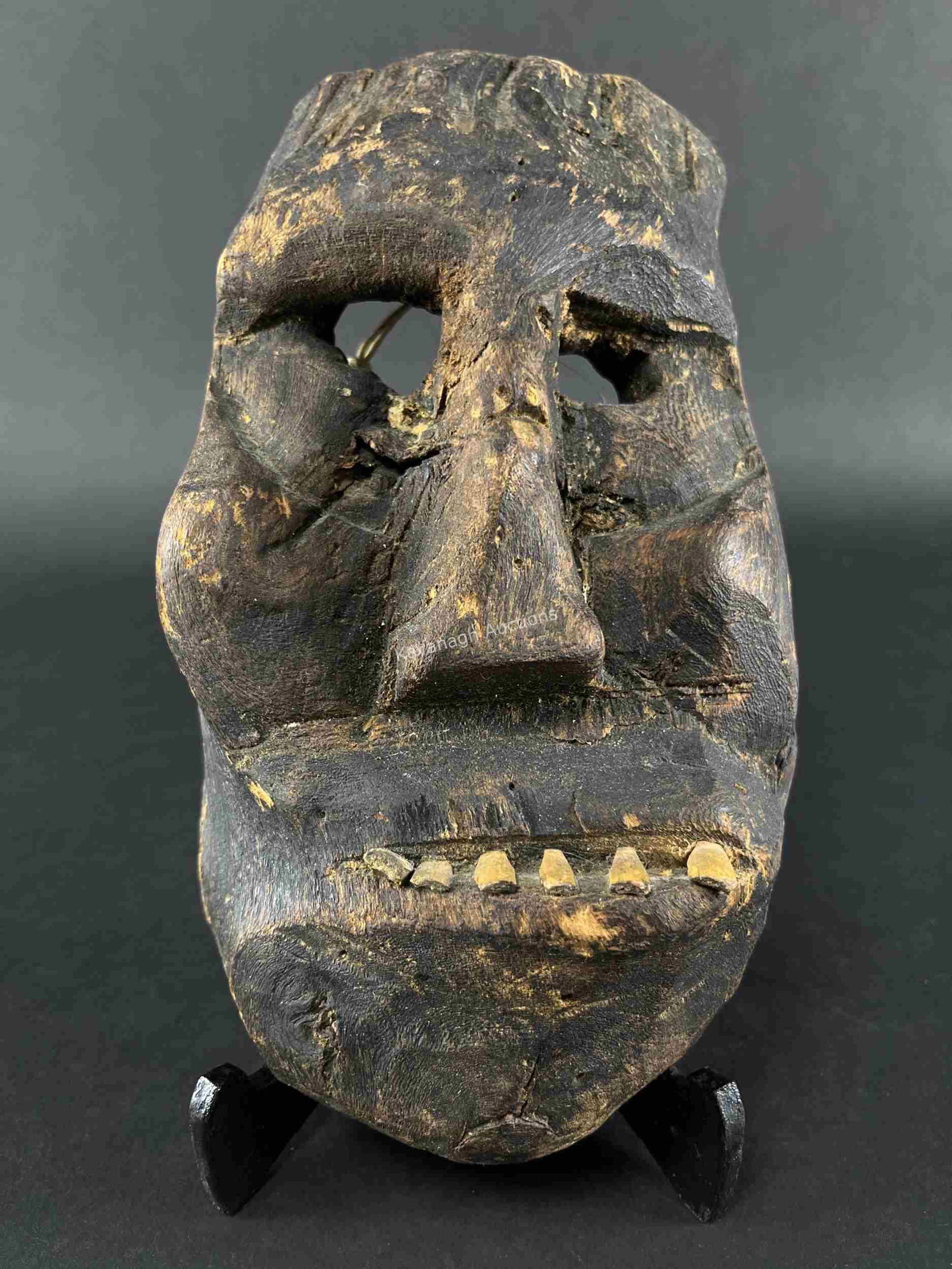 Antique 19th C Inuit Aleutian Wooden Mask (1 of 9)