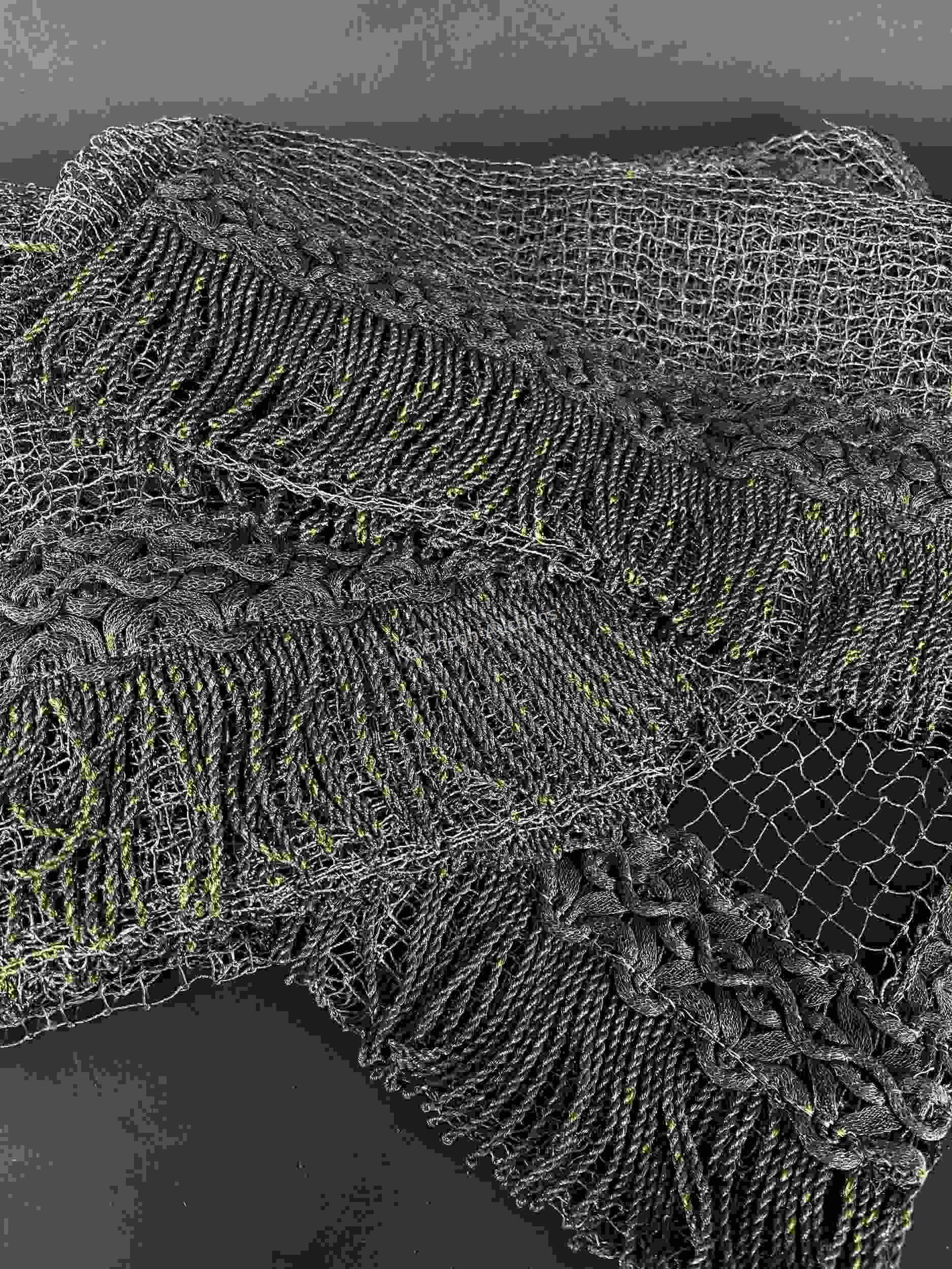 Antique Victorian Woven Metallic Fishnet Curtains (1 of 6)