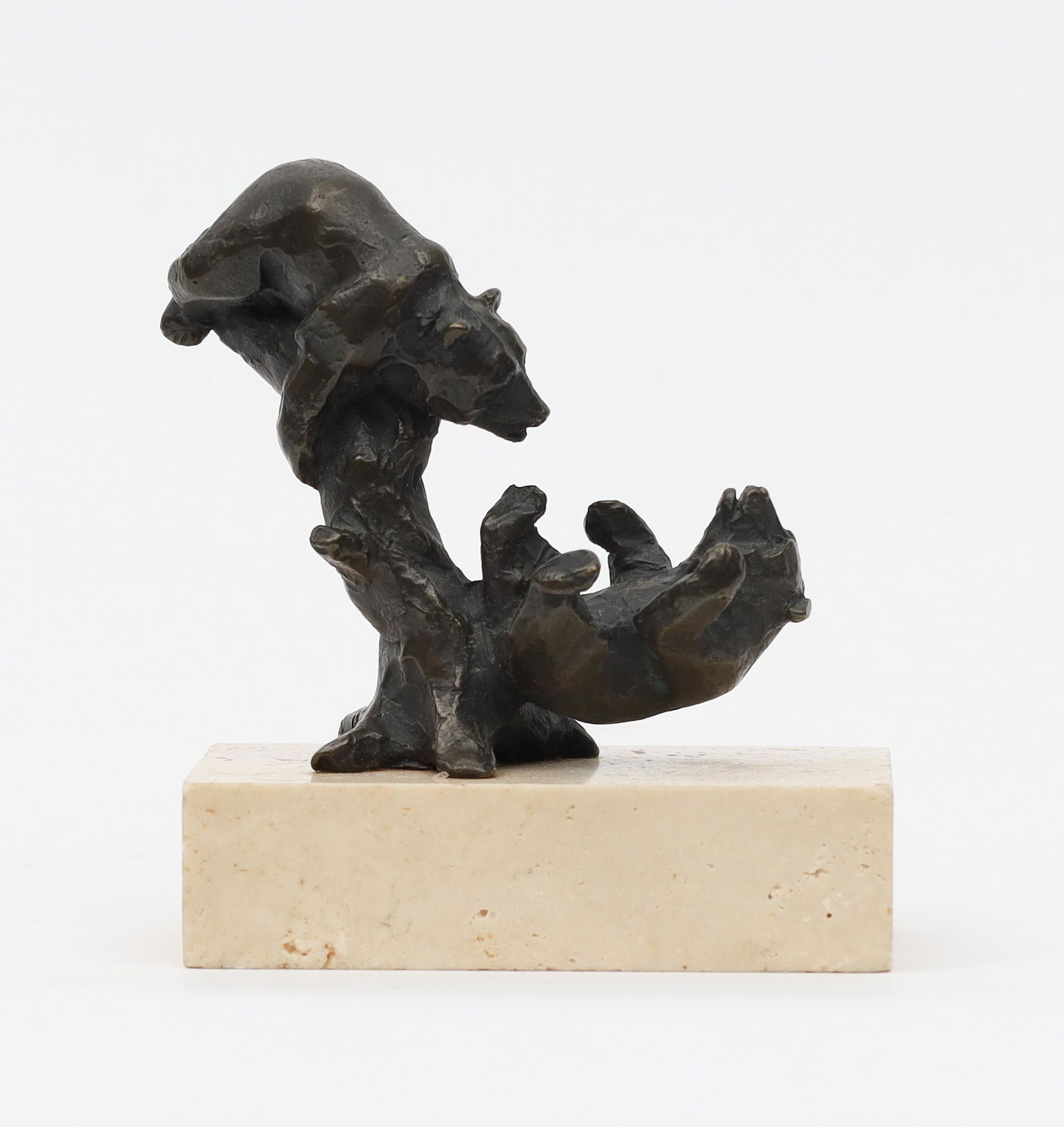 Vintage Signed Siggy Puchta Bronze Bear Cubs: Vintage Signed Siggy Puchta Bronze Bear Cubs. Limited Edition Numbered 45 Of 250. On Travertine Base, Measures 3 X 1.75 X 3.25 Inches H.