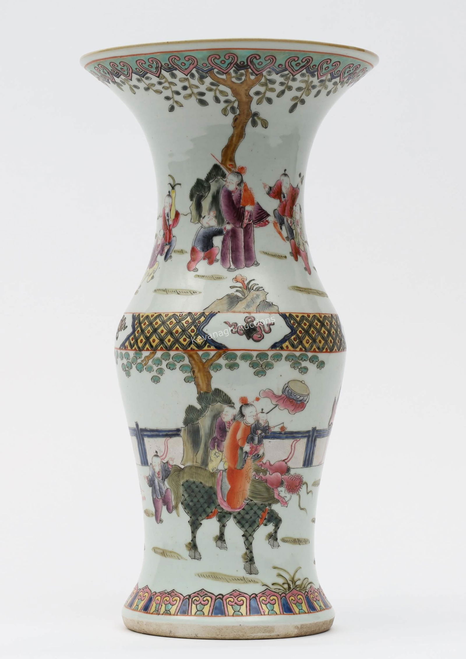 Signed Chinese Figural Beaker Vase (1 of 14)