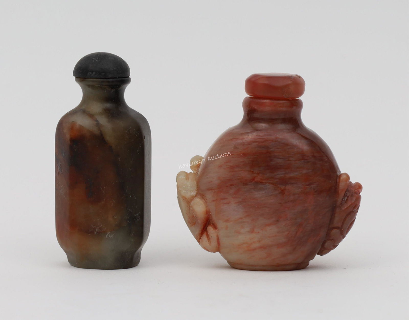 Lot Chinese Carved Stone Scent / Snuff Bottles (1 of 10)