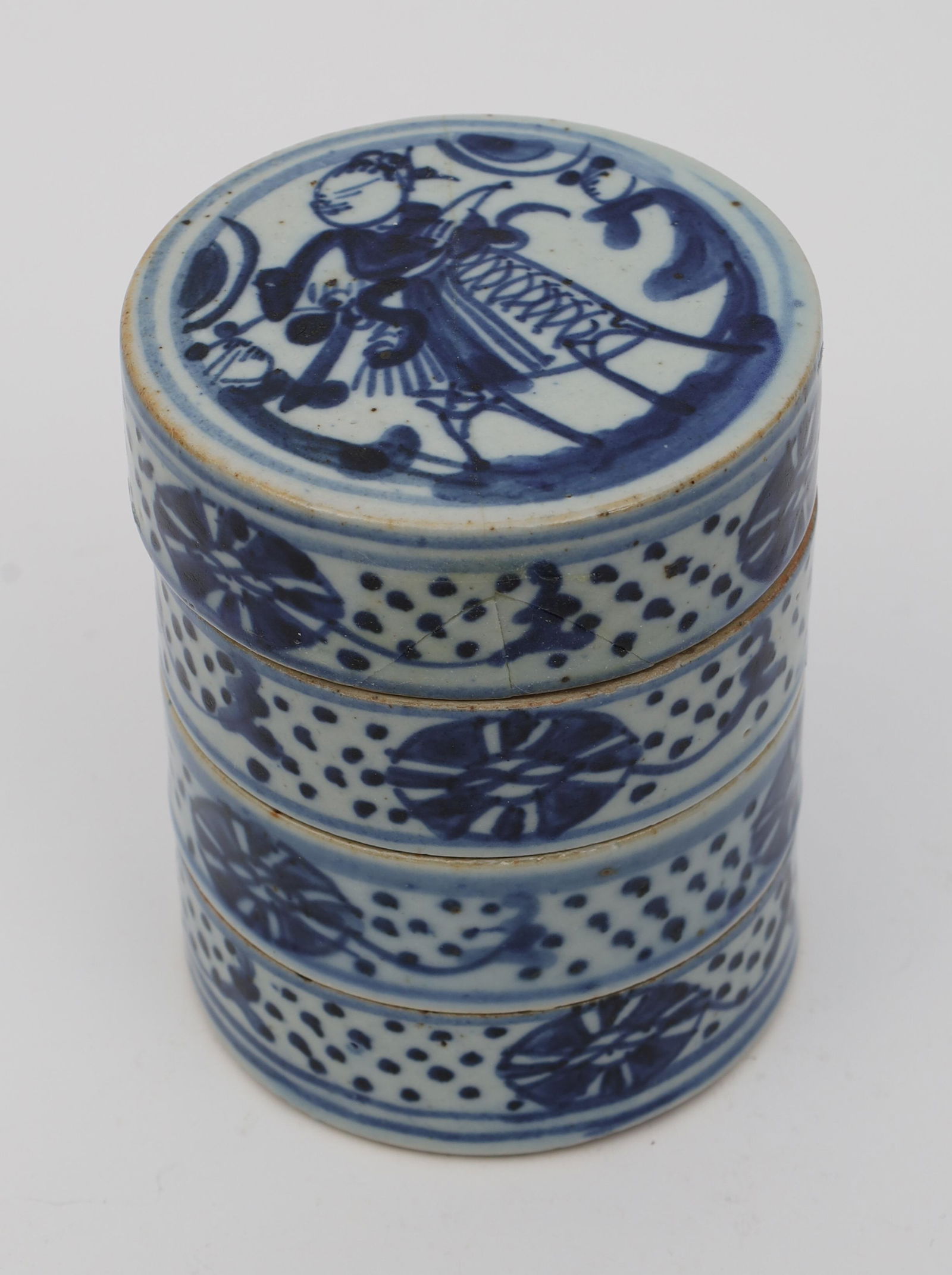 Chinese Blue White Porcelain 4 Part Stacking Box (1 of 12)