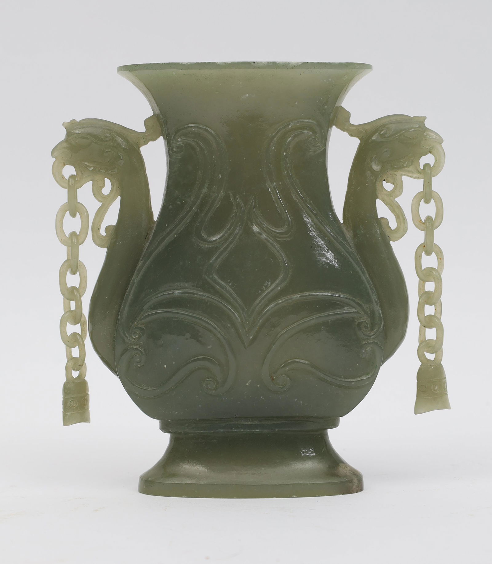 Chinese Carved Jade Chain Vase (1 of 11)