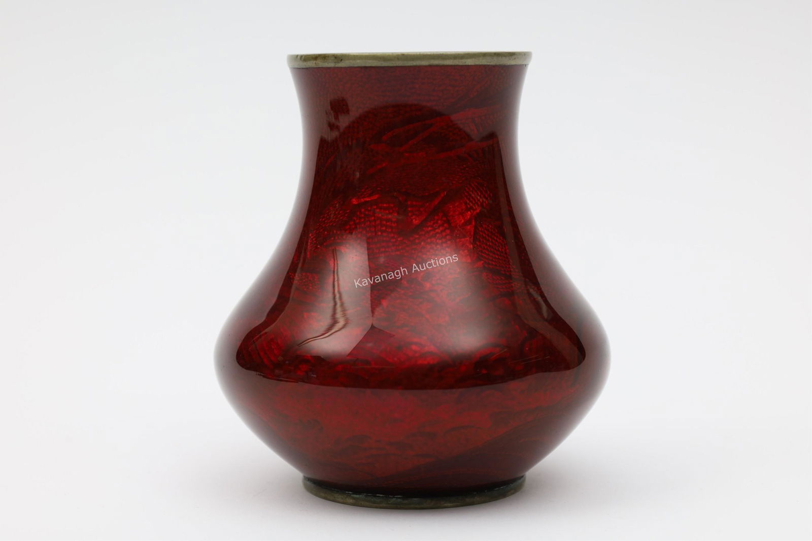 Red Ando Japanese Ginbari Cloisonne Vase, Dragons (1 of 12)
