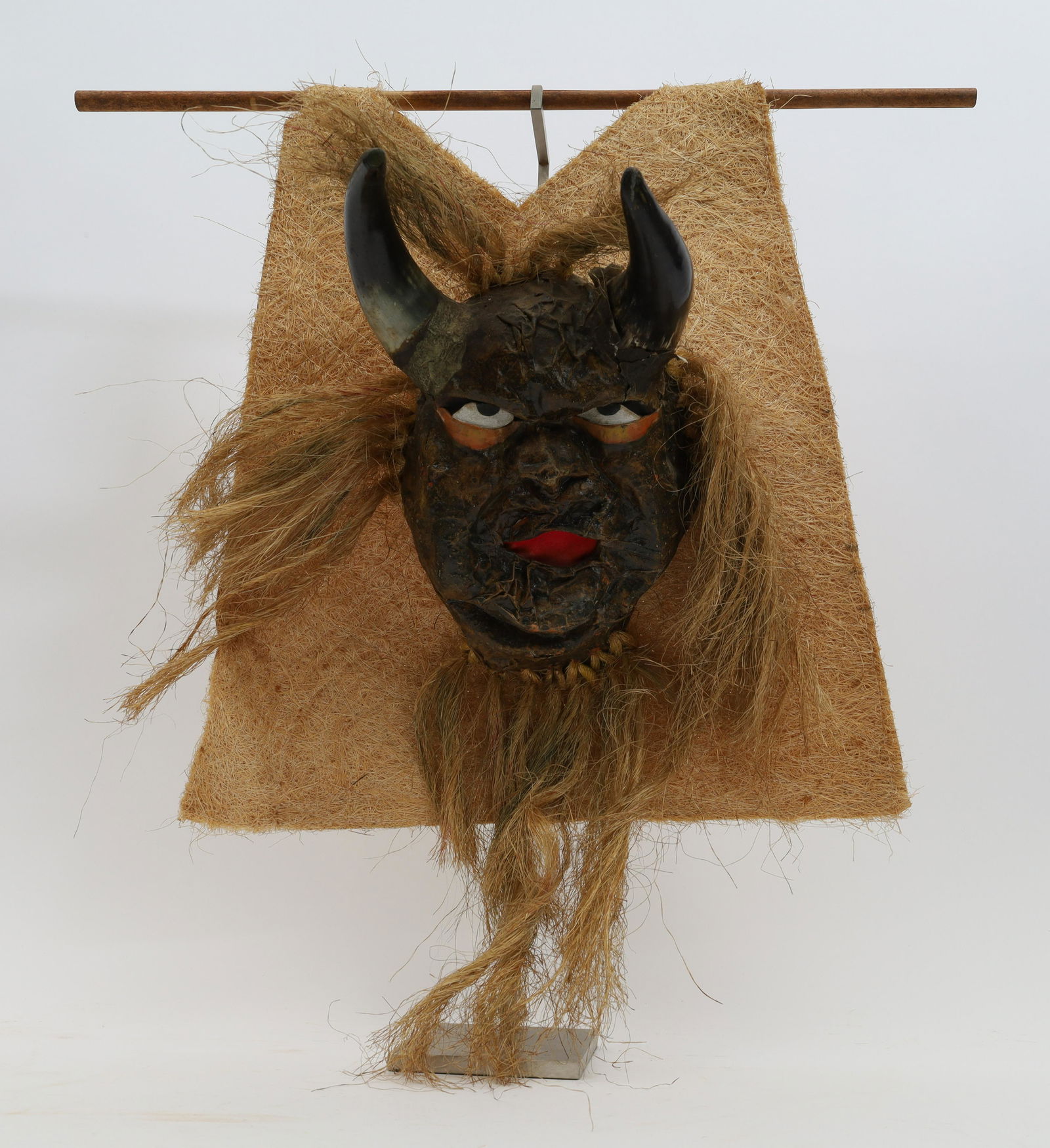 Japanese Papier Mache Demon Mask With Horns (1 of 11)