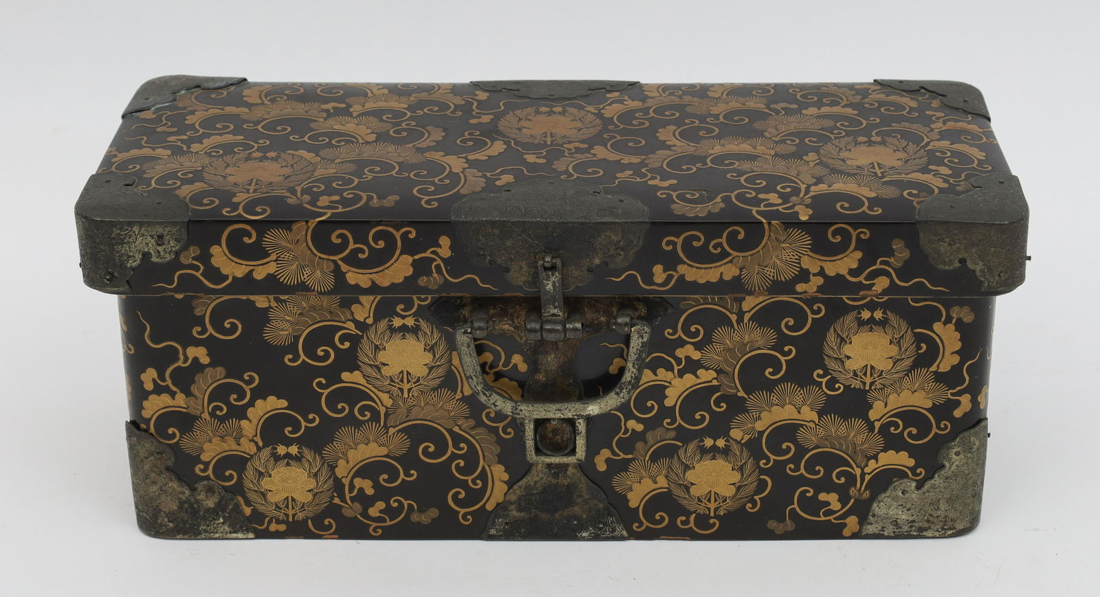 Japanese Black And Gold Lacquer Box Metal Mounts (1 of 10)